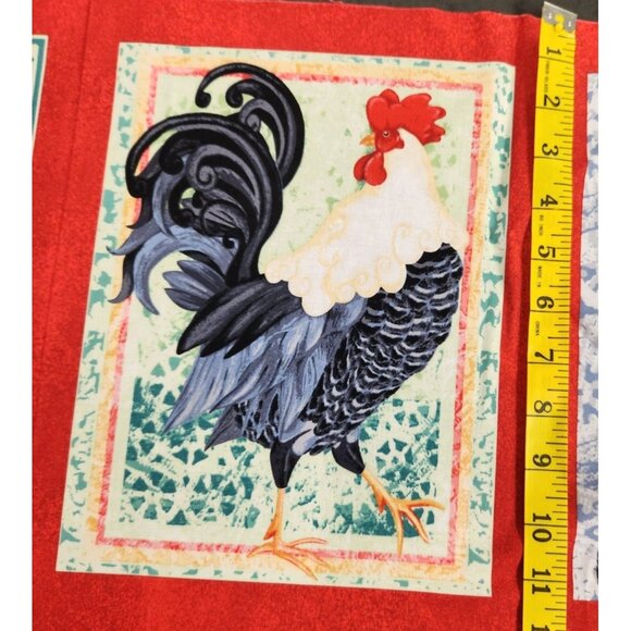 Rooster Fabric Panel By Henry Glass & Co. For Quilts & Crafts 44" x 25" Panel - Picture 5 of 16